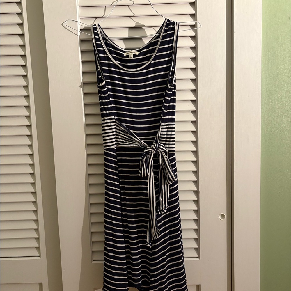 Max Studio Navy and White Striped Dress